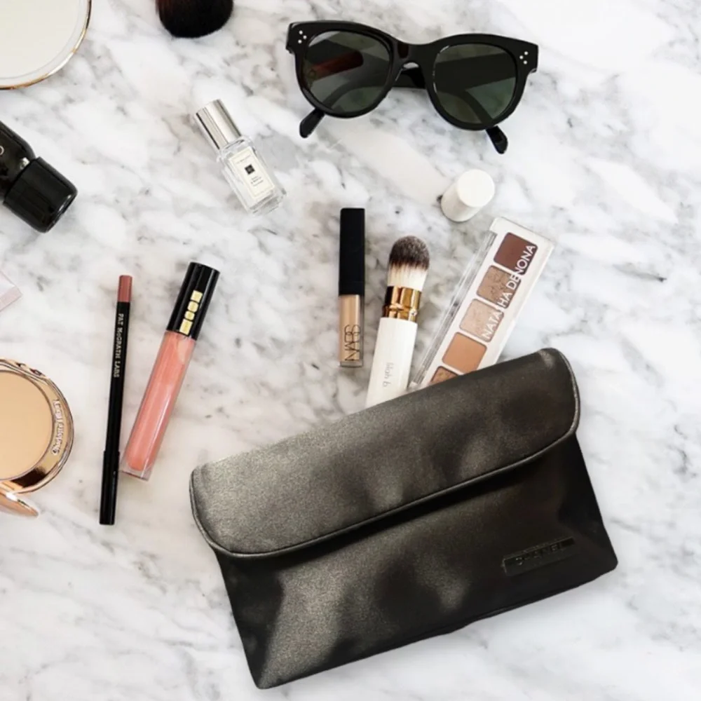 Chanel Satin Flap Cosmetic Bag - Picture 2 of 11
